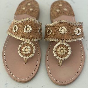 Jack Rogers Cork and Gold Sandal Size 7 M